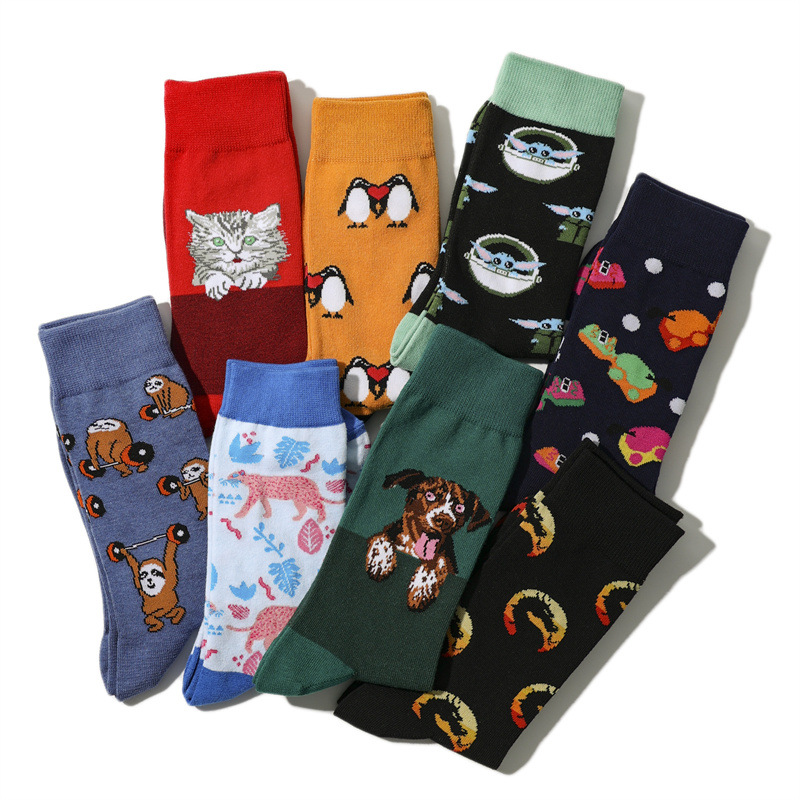 2025d Mid-Calf Cotton Long Tube Men's Women's Fruit Animal Cartoon Sports Anime Socks_voghion.com