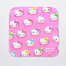 日单尾货三丽鸥hellokitty小方巾手帕擦汗擦手巾割绒印花纯棉方巾