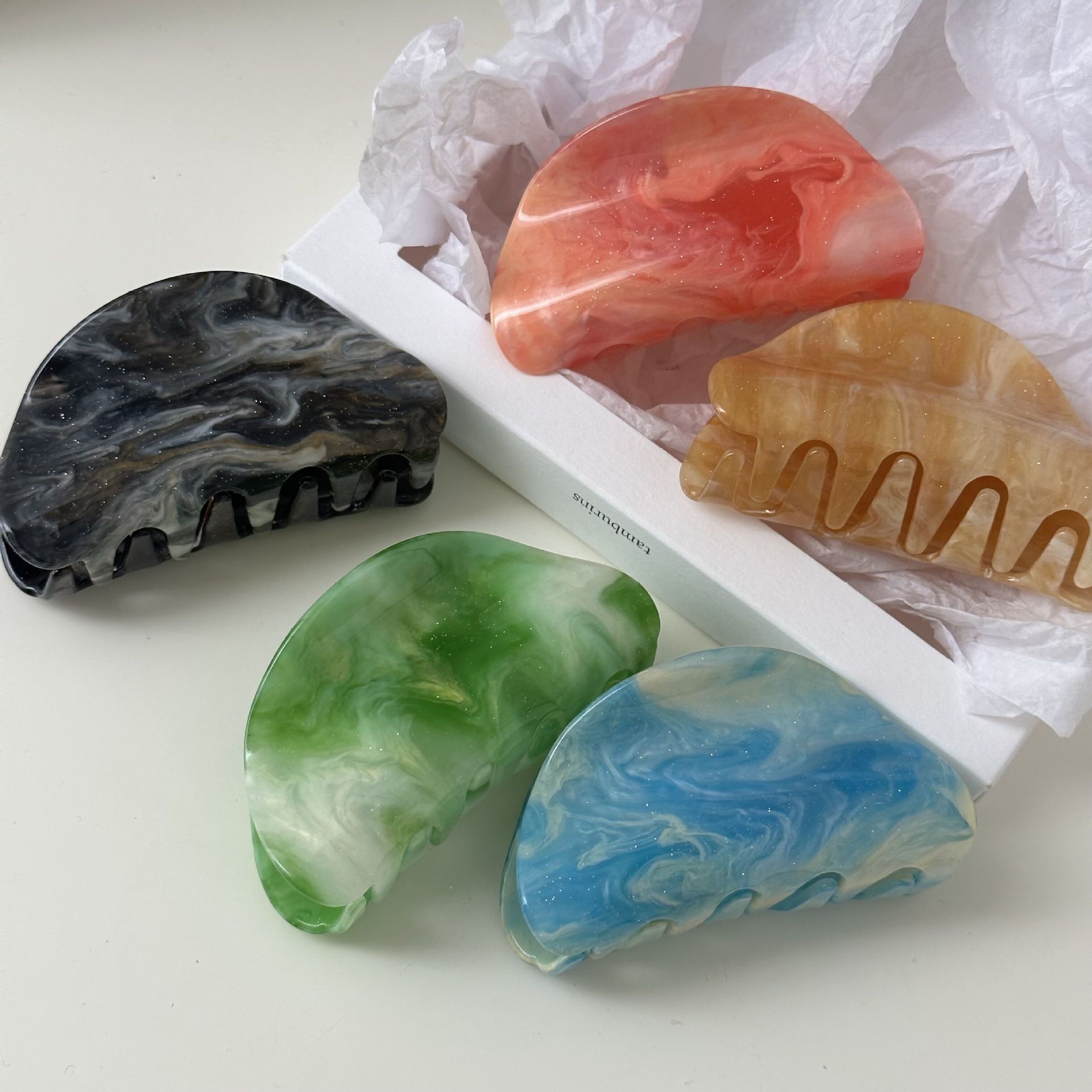 Texture Gradient Halo Hair Dye Grab Clip Advanced Hair Hair Pokrivala Sweet Cute Super Fairy Elegant Shark Clip Dodatki za lase_voghion.com