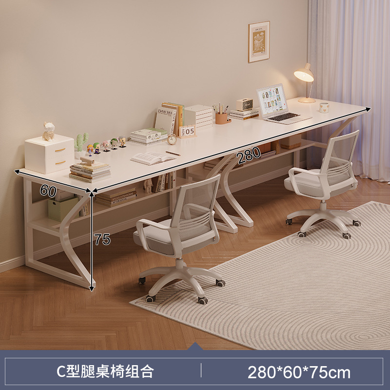 Mesa de computadora de dos personas mesa de escritorio para estudiantes de estudio en el hogar escritorio de dormitorio pequeño escritorio escritorio minimalista escritorio de oficina blanco