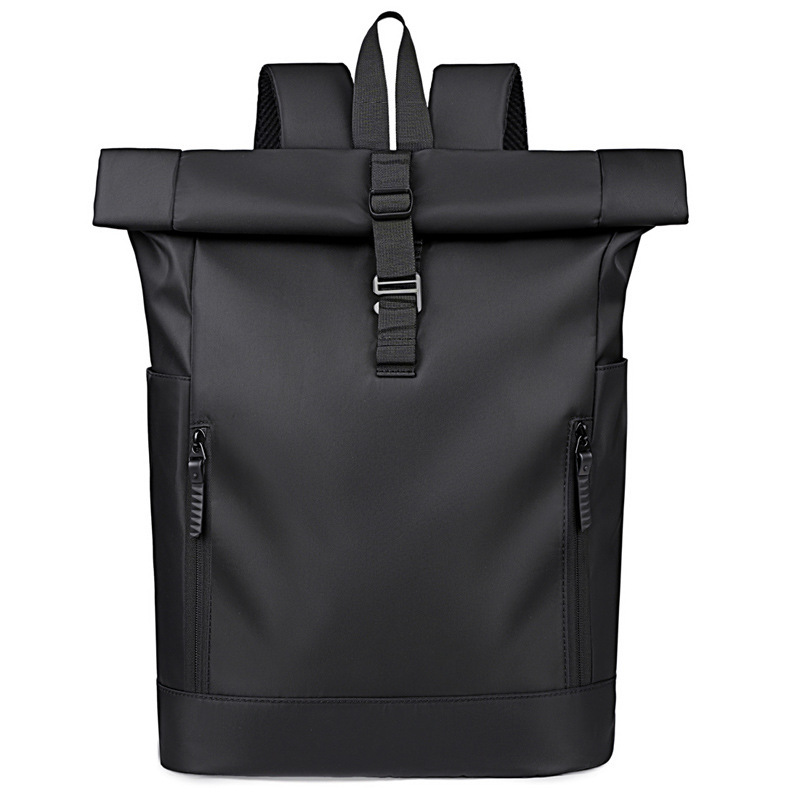 New Style Men's High-End Large-Capacity Roll-Top Backpack for Commuting, Business Travel, School, Casual Fashion Roll-Top Bag