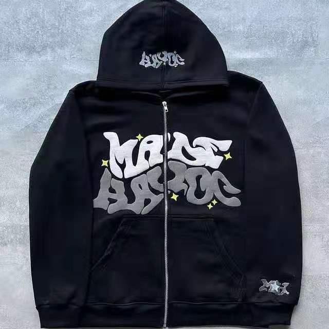 2024 Amazon Women's Sweatshirt Trendy Y2K Gothic Punk Hip-Hop Fashion Casual Zipper Hoodie Sweatshirt