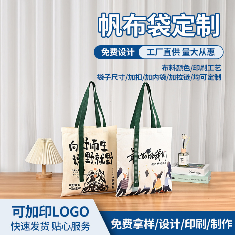 キャンバスバッグカスタムロゴ卸売ポータブルクロスボディショルダーキャンバスバッグ既製ギフト広告バッグカスタムメイド|undefined