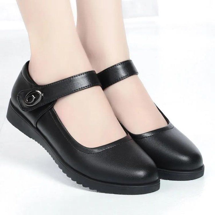 Primavera y otoño de mamá, zapatos de cuero suave, zapatos de cuero de madurez, zapatos de cuero de madurez, zapatos anti-deslizantes de madurez, zapatos de solos de madurez