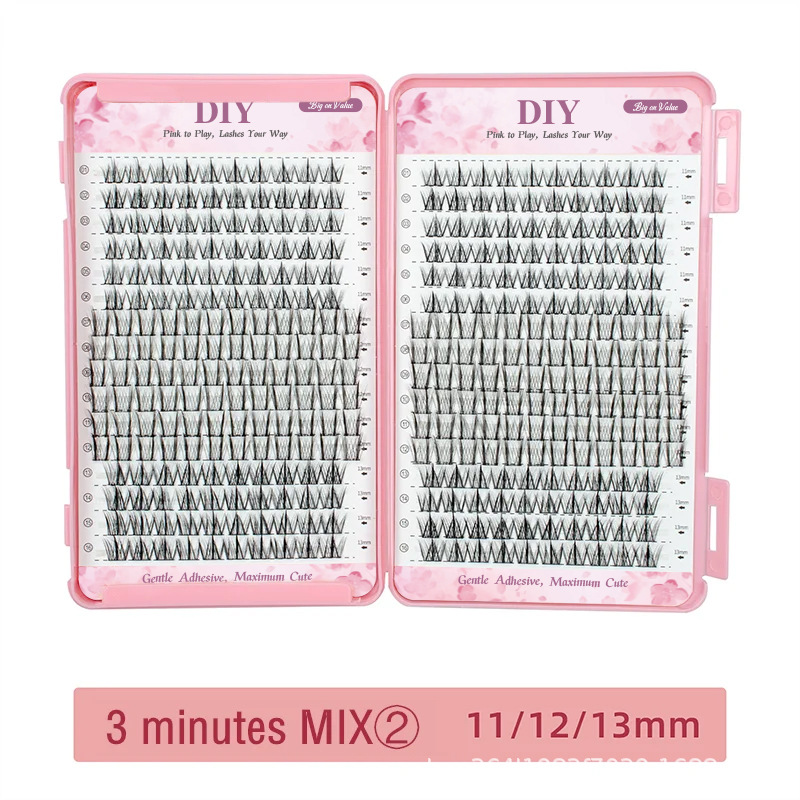 Fábrica de Amazon Europa y Estados Unidos falsas pestañas gruesas curvas 32 líneas de extensión diagonal de gran capacidad conjunto de injerto de pestañas libro