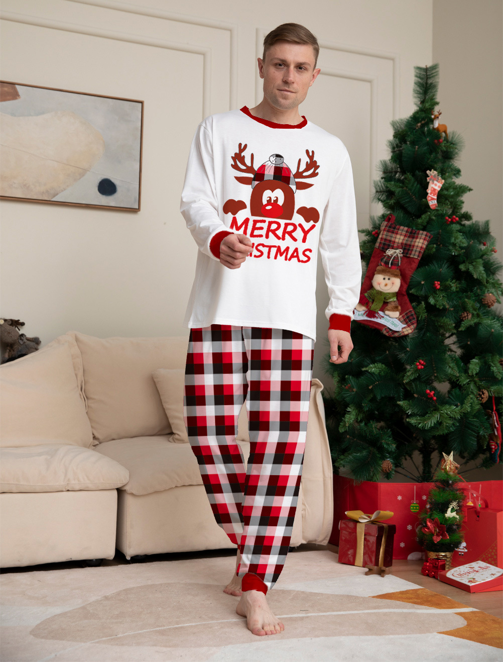 Christmas Fashion Letter Home Pajamas display picture 4