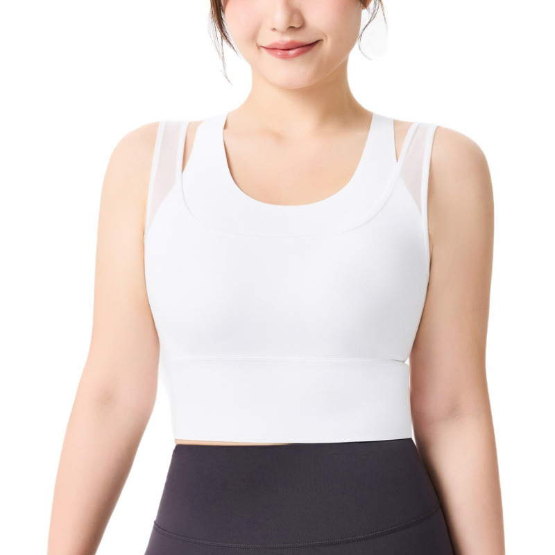 [Precio de un bocado] chaleco deportivo de cinturón de hombro integral gimnasio grasa MM tamaño grande sin marcas delgada chaqueta de yoga para mujeres