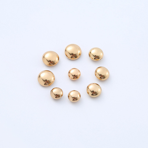 Guangdong Golden Mushroom Hat Nail Metal Copper Fashion Accessory Round Button One-Sided Simple with Eye Button Wholesale