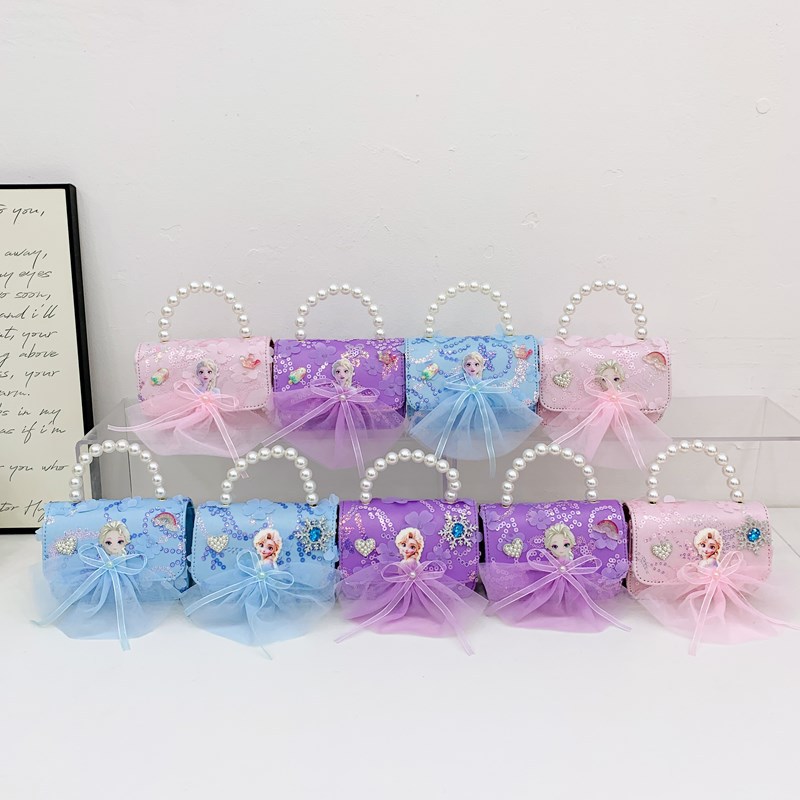 Children's Pearl Handbag 2025 New Bag Girls' Crossbody Bag Princess Accessory Bag Storage Sequin Bag