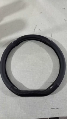 Steering wheel cover for All Seasons, Non-Slip, Wear-Resistant - ordinary-rubber-ring-without-holes-black-round-38cm
