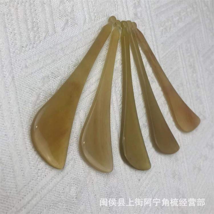 Goat Horn Gua Sha Meridian Massage Stick 12cm Slim Facial Eye Beauty Tool quality and texture