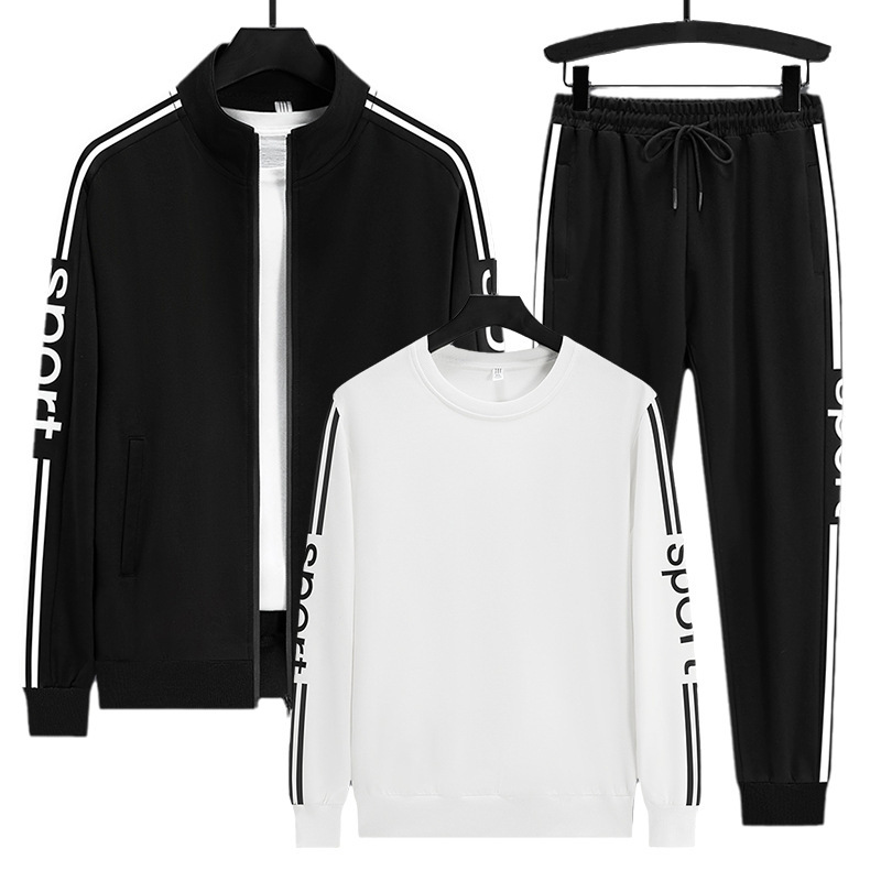 Cross-border 2023 otoño e invierno deportes de ocio cárdigan suéter traje de tres piezas de moda atractivo y versátil para hombres