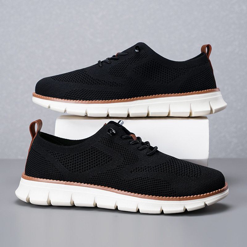 Giày thể thao nam buộc dây nhẹ thoáng khí chất liệu dệt kim size lớn — 8810 hồng, 8810 kaki, 8810 kaki đen, 8810 màu trắng