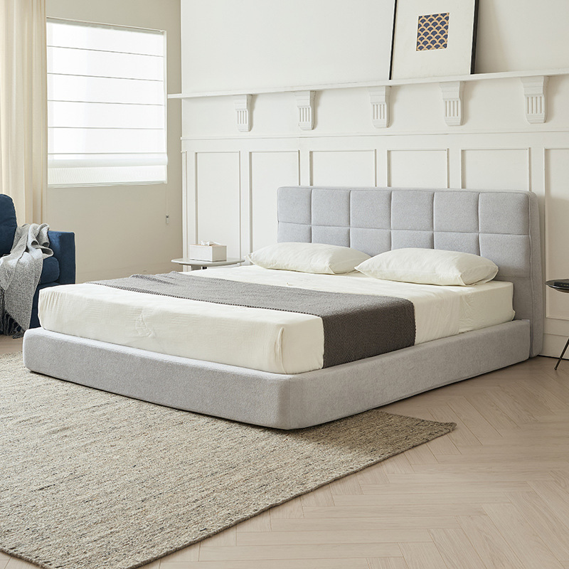 Cama plegable de tela minimalista italiana pequeña casa de comercio exterior cama compresible paquete blando de un solo apartamento cama de ensamblaje metal