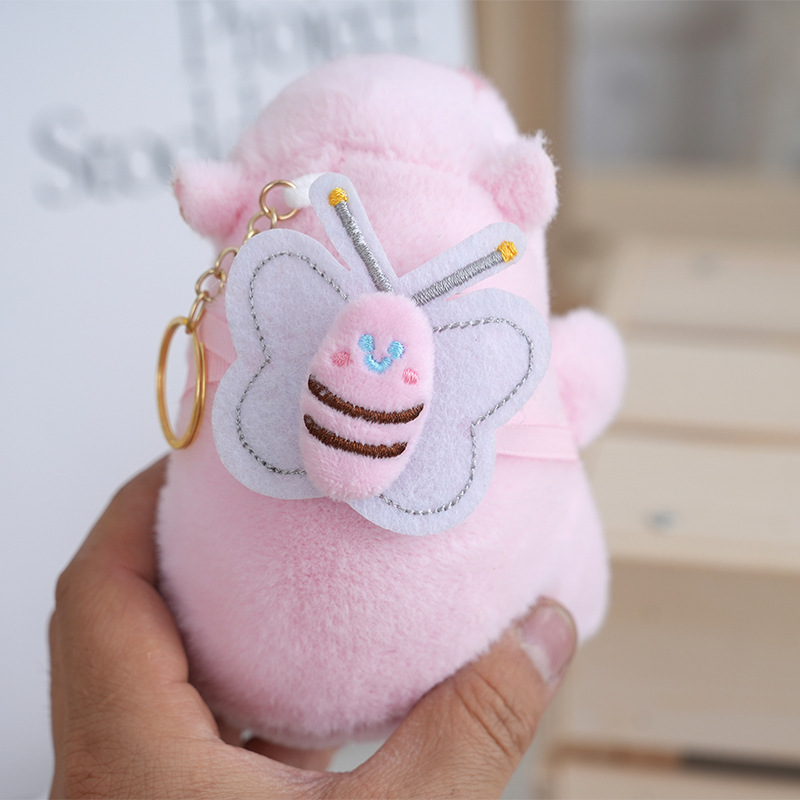 ミツバチのピンクのカピバラのぬいぐるみのペンダントのキーホルダー|undefined