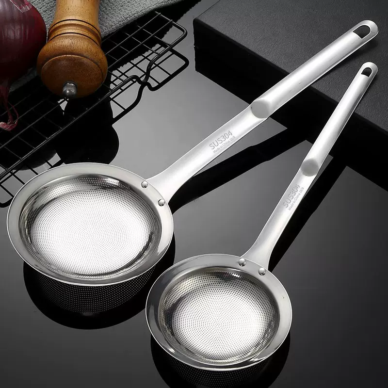 304不锈钢隔油勺滤油网勺打沫勺隔油渣壳漏油勺厨房憋油器油隔勺