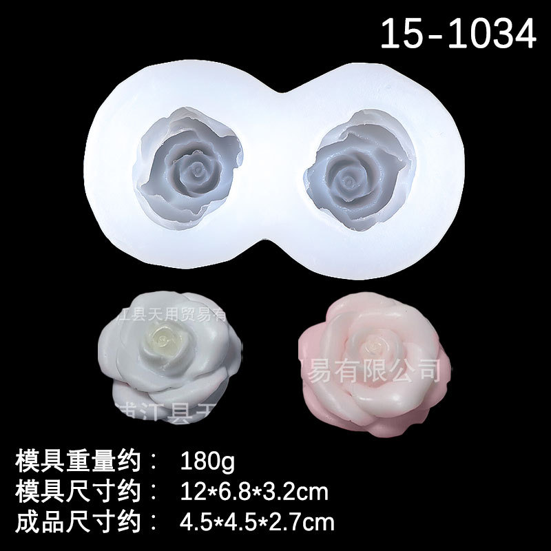 DIY cristal epoxi doble Rosa flor silicona molde fondant molde epoxi yeso decoración de la tabla accesorios decoración del molde