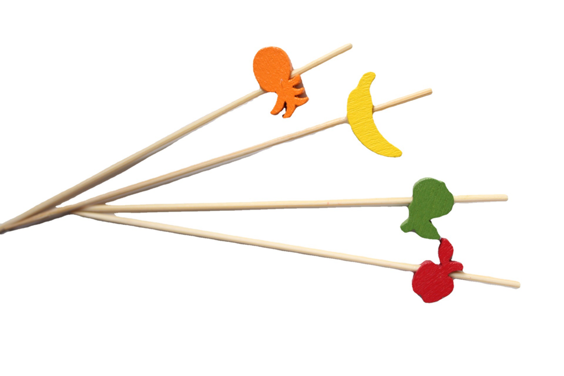 Venta al por mayor de fábrica colorido palo de fruta mixta palo de bambú lindo palo de hamburguesa cóctel decorativo signo sándwich signo de dibujos animados