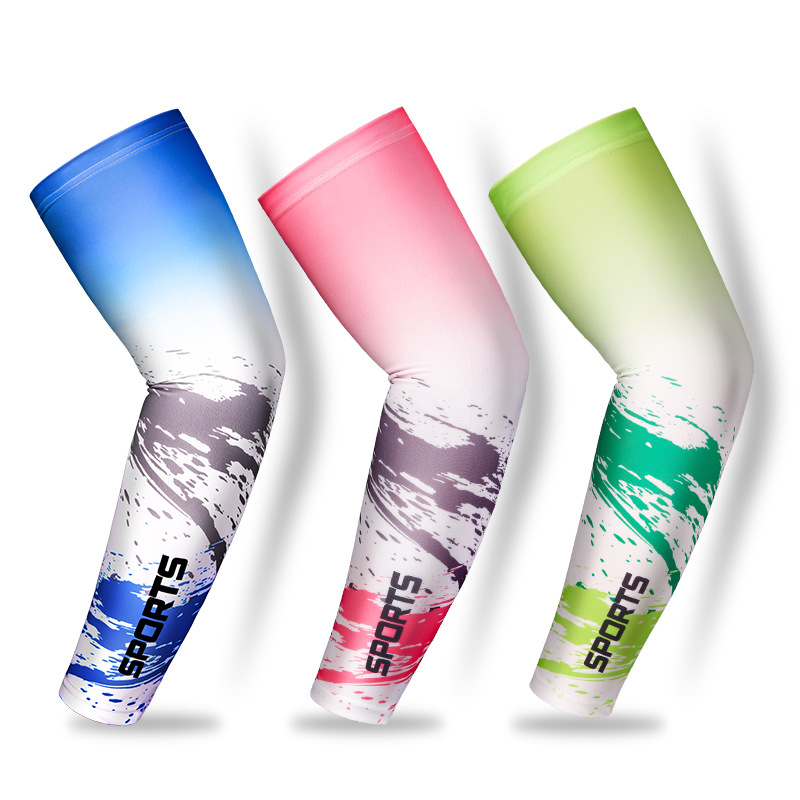 Manga de hielo de los hombres de verano deportes al aire libre ovisleeve a prueba de Sol de conducción de las mujeres transpirable delgada manga del brazo de protección solar