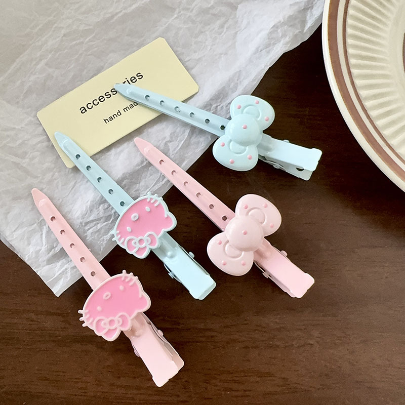 new thin and glittering kitty  bow tie cartoon non-marking word clip locating clip bangs cropped hair clip face wash cosmetic clip female
