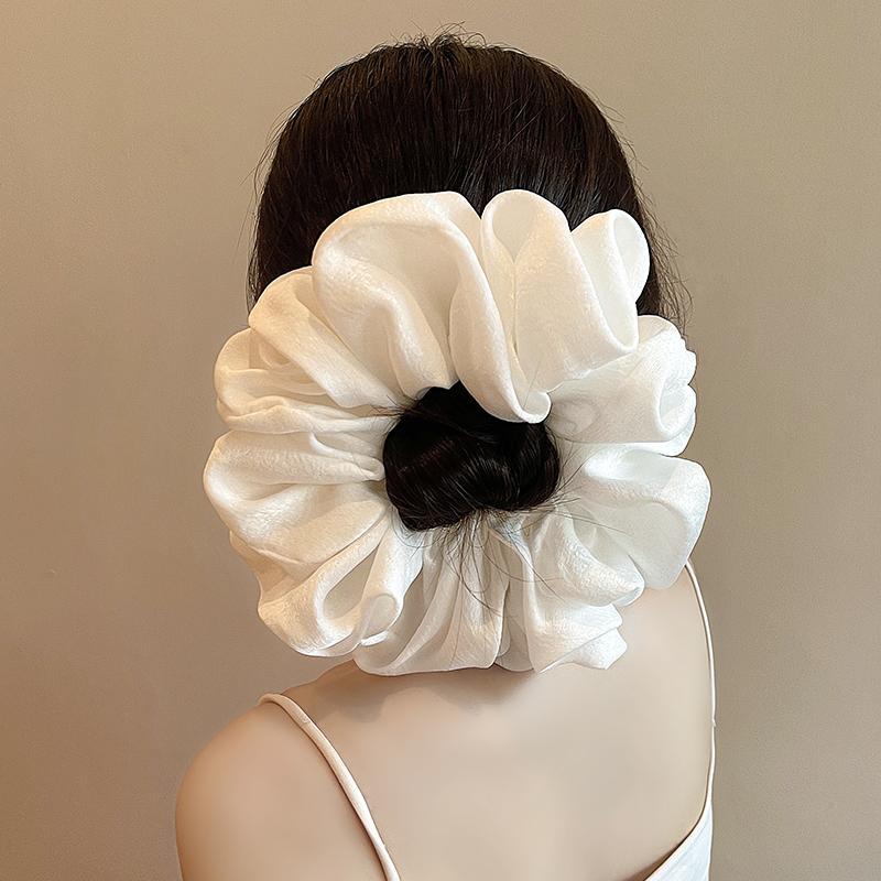 Retro francés super grande imitación de seda super inmortal simple anillo de pelo intestino grande sensación de lujo ligera cuerda de cabeza pequeña