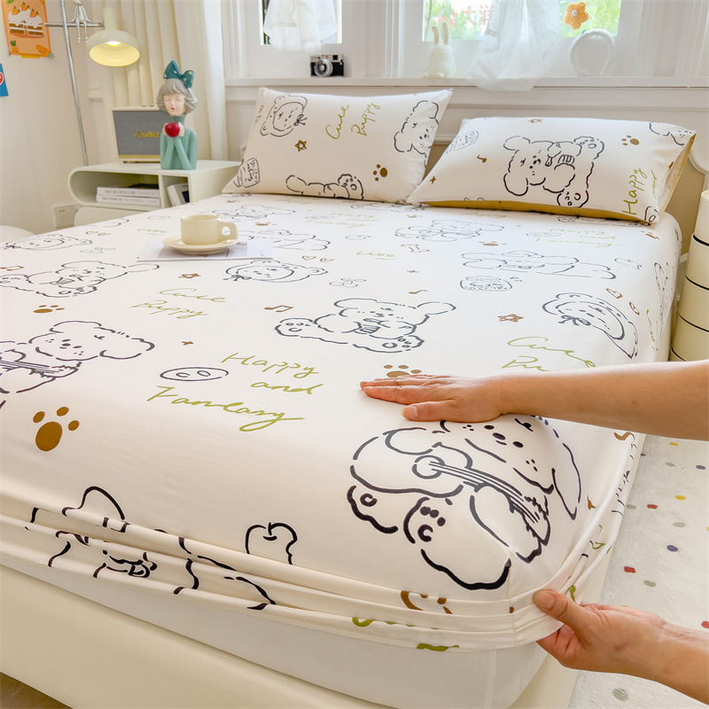 Nueva funda de cama de algodón de algodón de una sola pieza de colchón grueso funda de cama antideslizante funda de polvo funda de cama 2024 nuevo