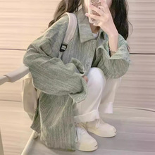 小香风绿色外套女chic春秋季薄款夹克宽松休闲百搭开衫上衣棒球服