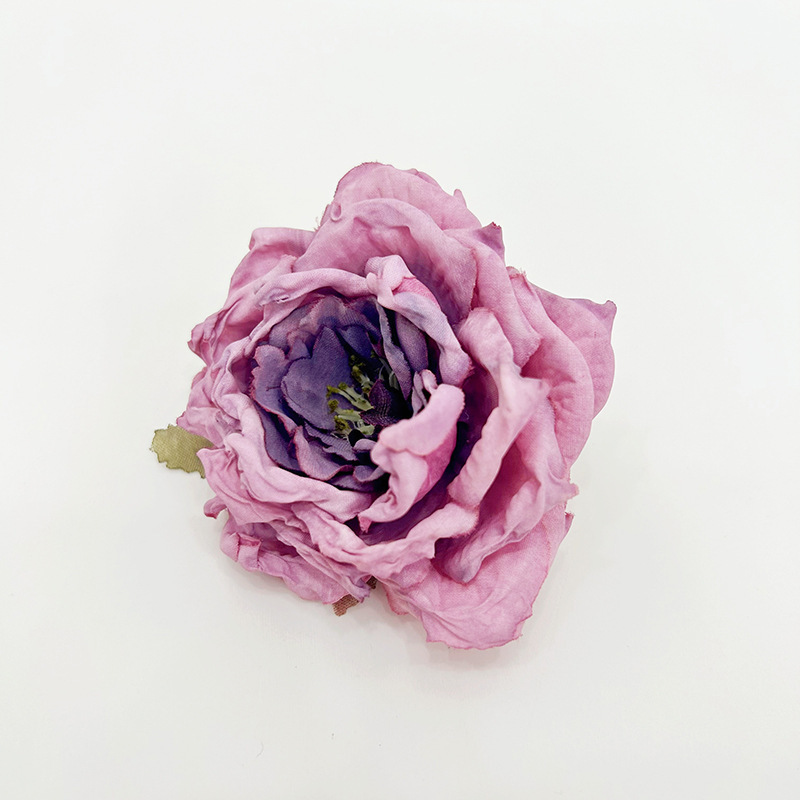 玫瑰仿真花焦边复古玫瑰花头假花花朵玫瑰角玫簪花绢花高档花头|undefined