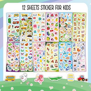 �羳��ƷKids Scrapbook Stickers12���ɐۿ�ͨ���b��ˮ��ͯ�N��