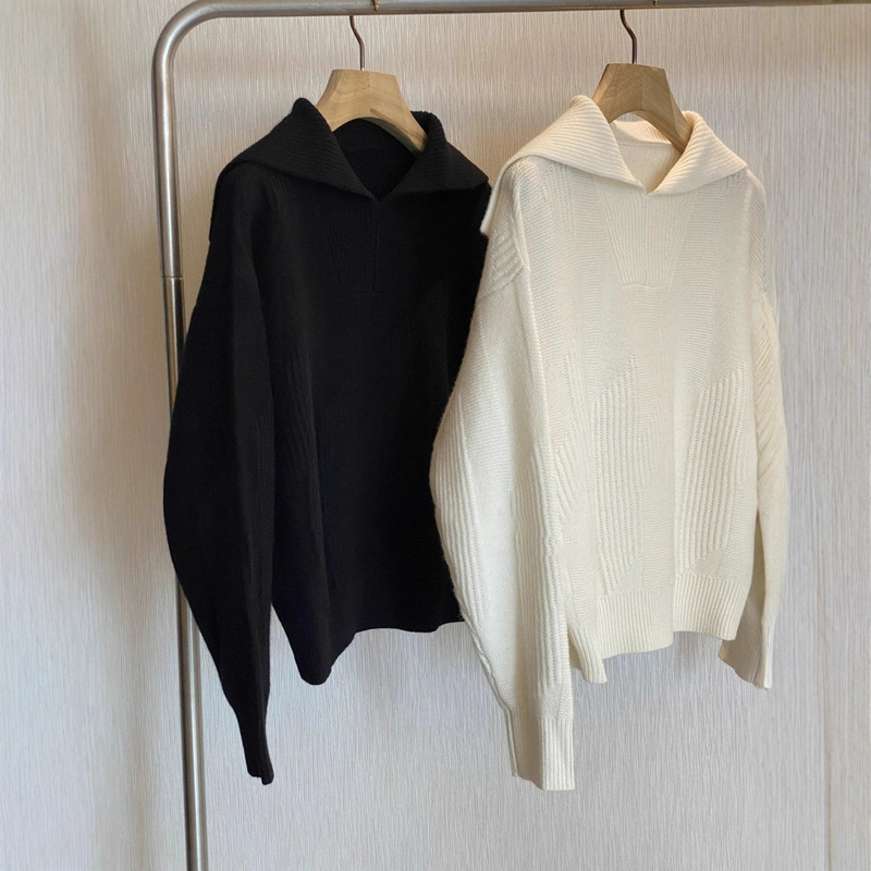 Keep It for Yourself, You'Ll Know the Quality When You Get It in Hand~ Stylish British Navy Collar Loose-Fitting Wool Pullover Sweater Keep It for Yourself, You'Ll Know the Quality When You Get It in Hand~ Stylish British Navy Collar Loose-Fitting Wool Pullover Sweater