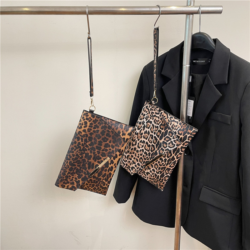 Moda estampada leopardo bolso de cena de alto nivel casual feminino textura personalidad europea bolso de mano ligero