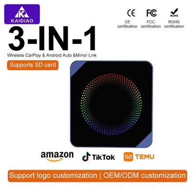 Al012 Car Wired to Wireless Three-in-One AIBOX Cross-Border New CarPlay Smart Interconnection Portable Box