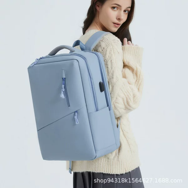 Cross-Border Large-Capacity Men's Backpack, High-End Fashion Travel Women's Backpack, Trendy Waterproof Computer Bag, Commuter School Bag
