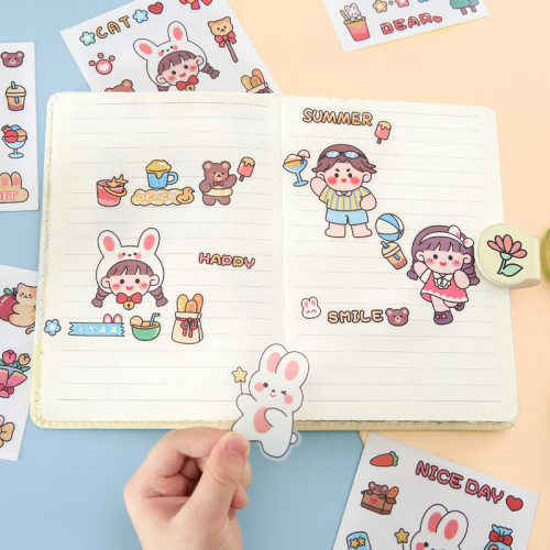 Creative Chi Chi sauce ins cute sticker cartoon thermos cup sticker hand account sticker student water cup transparent pvc sticker