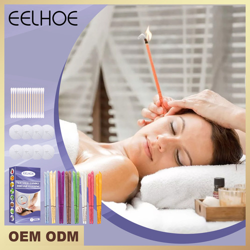 Relaxing Aromatherapy Ear Candle, Stress Relief, Tinnitus, Ear Cleansing Care with Plug, Multi-Colored Ear Candle Set