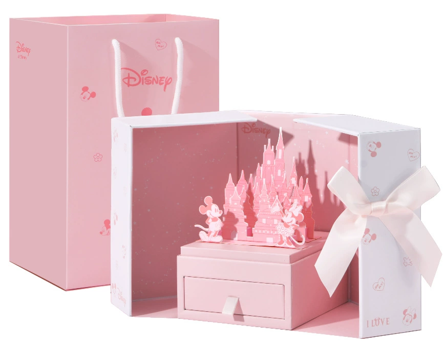 Подарочный набор (Disney) — упаковка «замок» для украшений и часов, розовый принцессы, 20×10×10 см