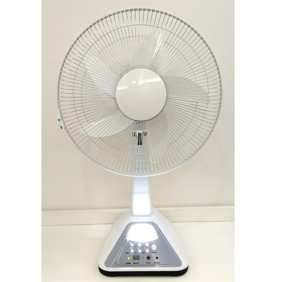 316M - 10W 16 pulgadas 3 velocidad de viento iluminación LED con control remoto ventilador de carga solar ACDC