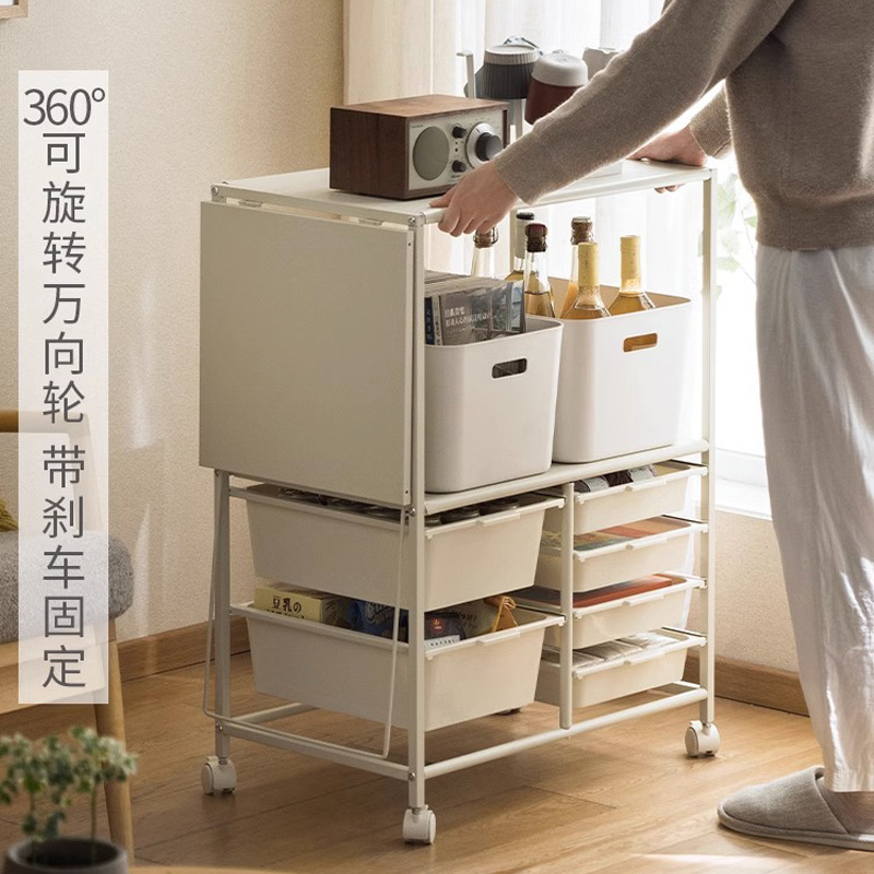 Kitchen sideboard multi-layer storage rack floor-standing storage storage cabinet multi-functional living room movable trolley home