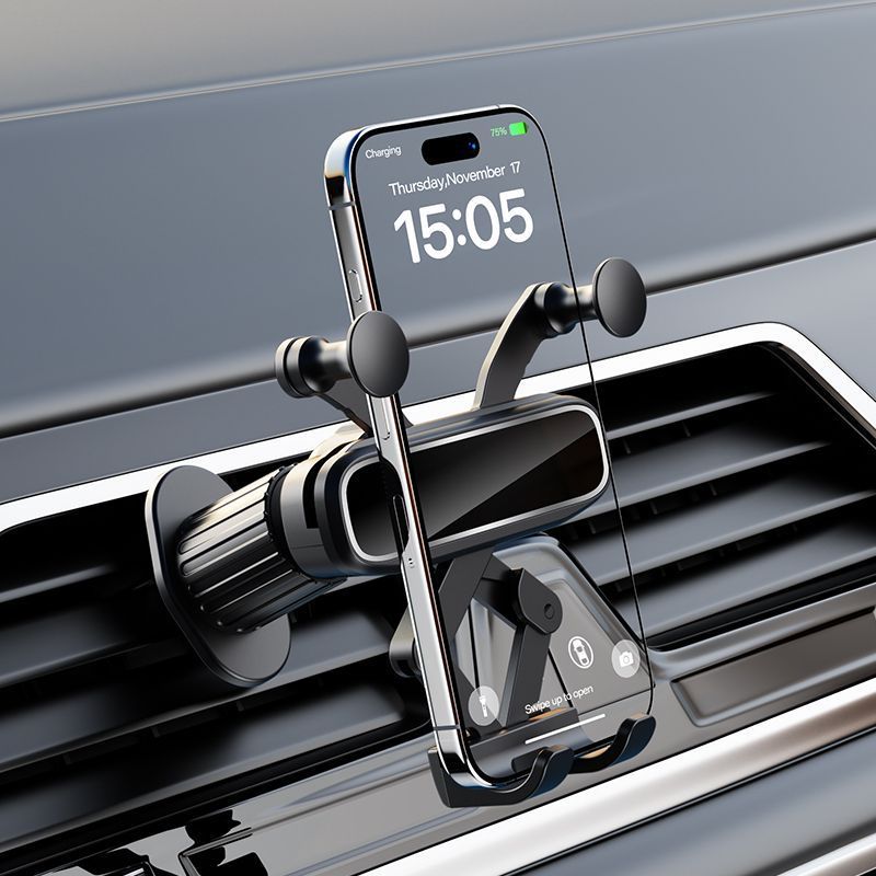Thin and Compact Car Phone Holder, New Model 26, Dedicated for Air Vent Navigation, Multifunctional Gravity Clip Holder