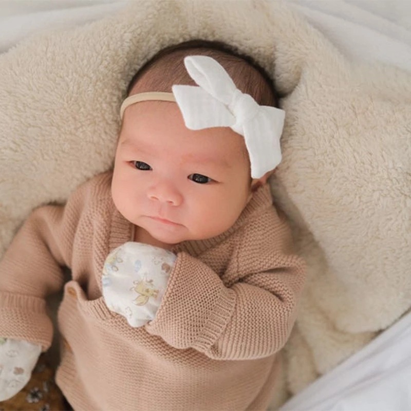 Children's gauze hairgrip with bow