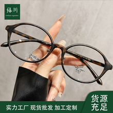 5050小椭圆框TR防蓝光日系男女框架眼镜厂家直批时髦砂玳瑁平光镜