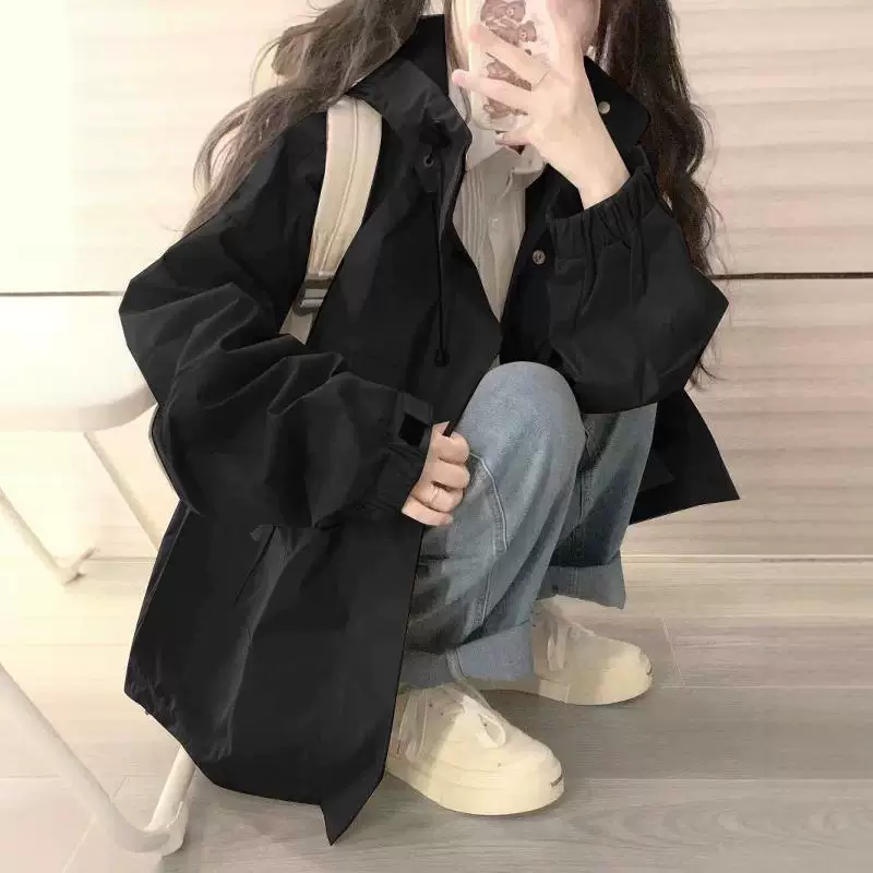 Осеннее ретро классическое trench-coat, куртка для учащихся начальной школы для отдыха, оверсайз