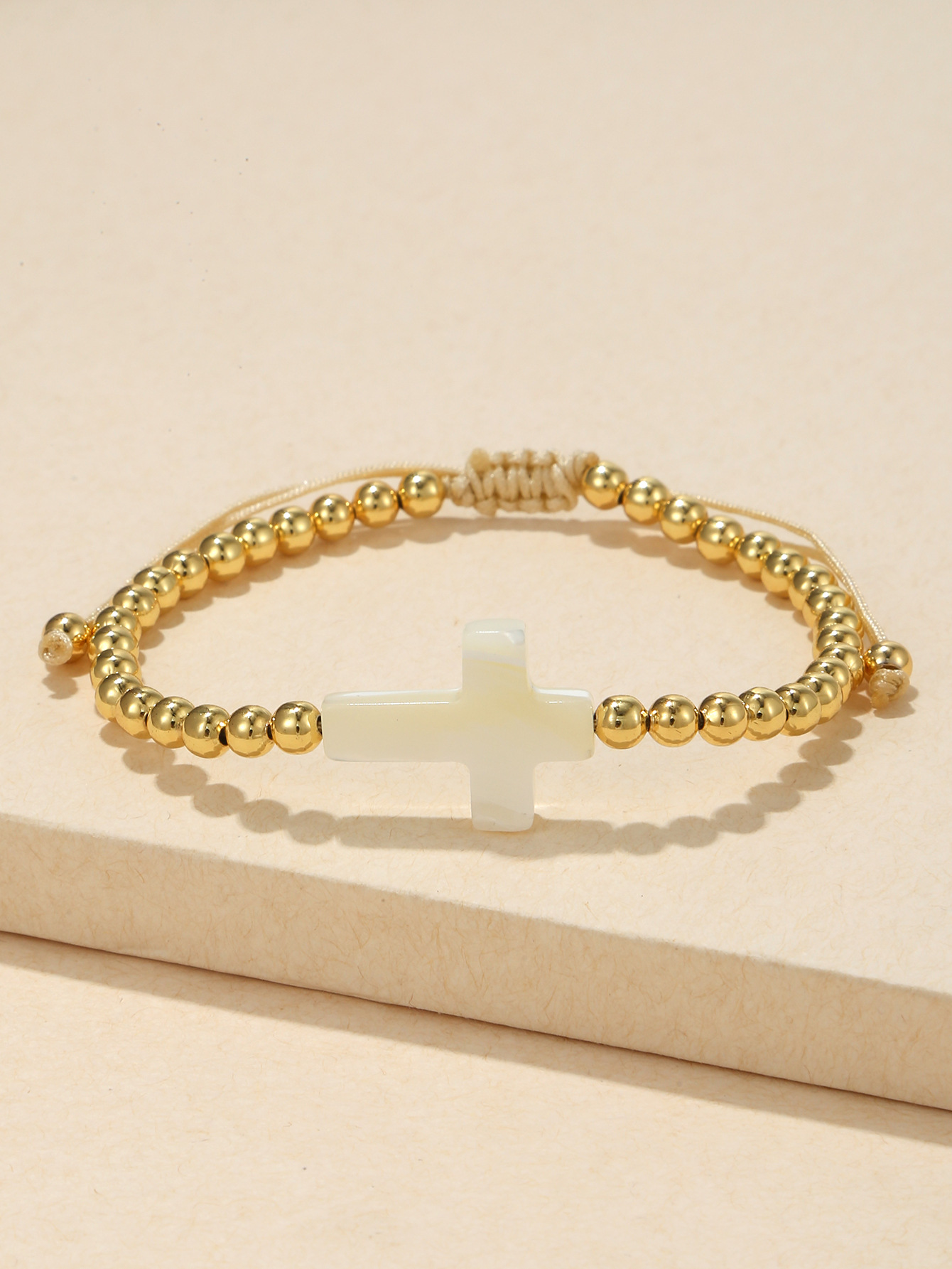 Alloy Material Retro Cross Alloy Inlay Shell Unisex Bracelets