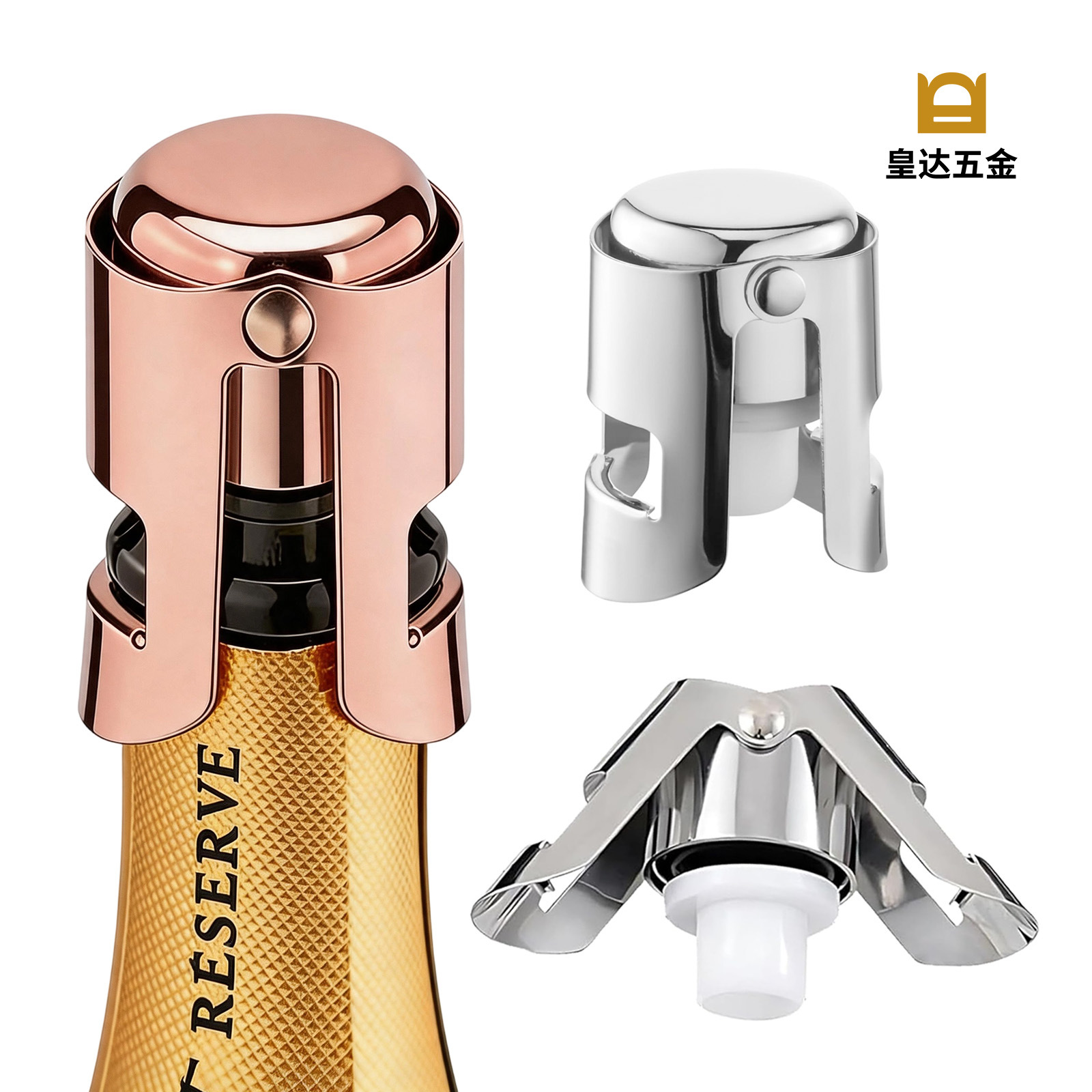 Stainless Steel Champagne Stopper, Sparkling Wine Bottle Sealing Stopper, Household Sparkling Wine Preservation Stopper, Red Wine Bottle Stopper