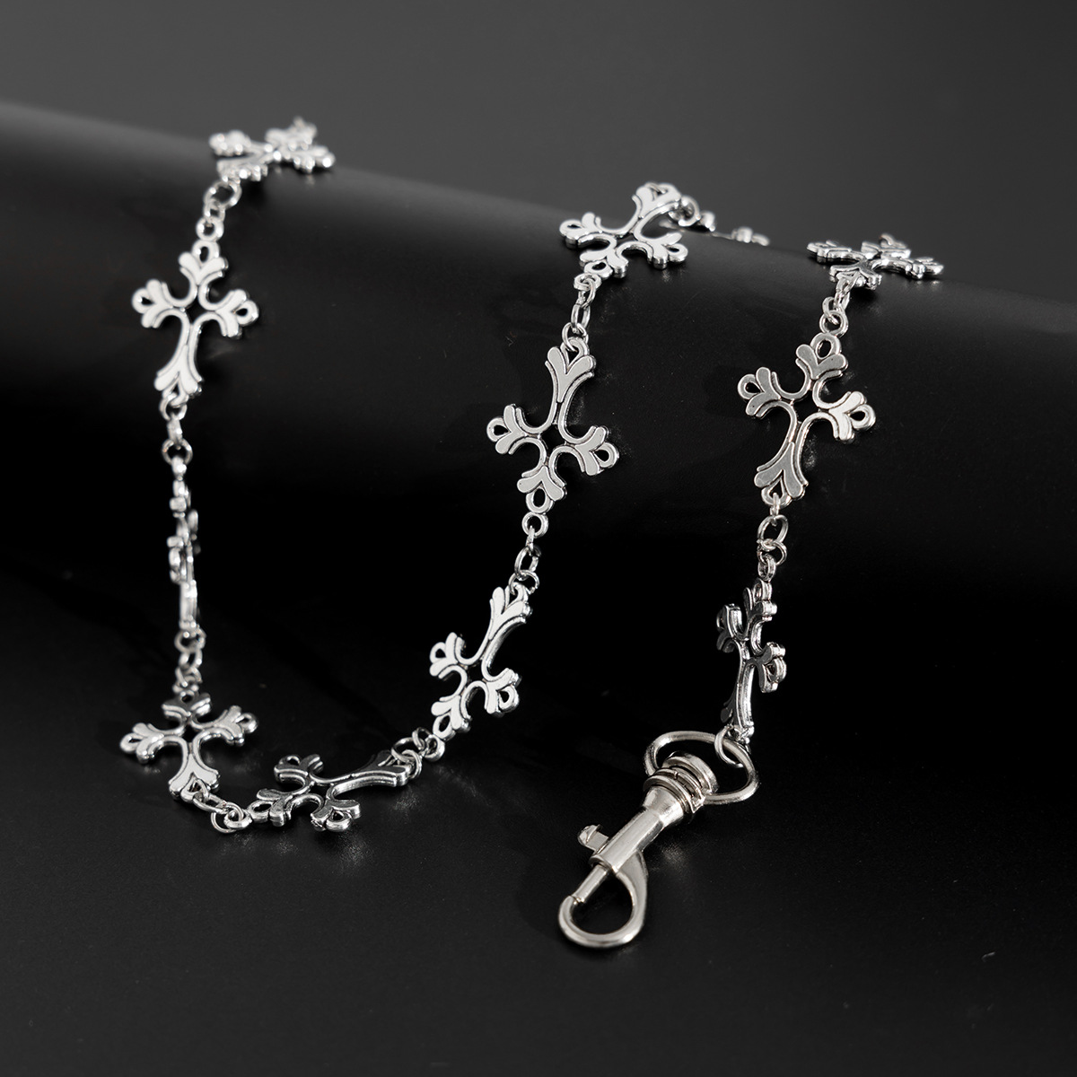 Metal Jeans Belt Men Hip Hop Niche High-end Men's Cross Waist Chain Accessory_voghion.com