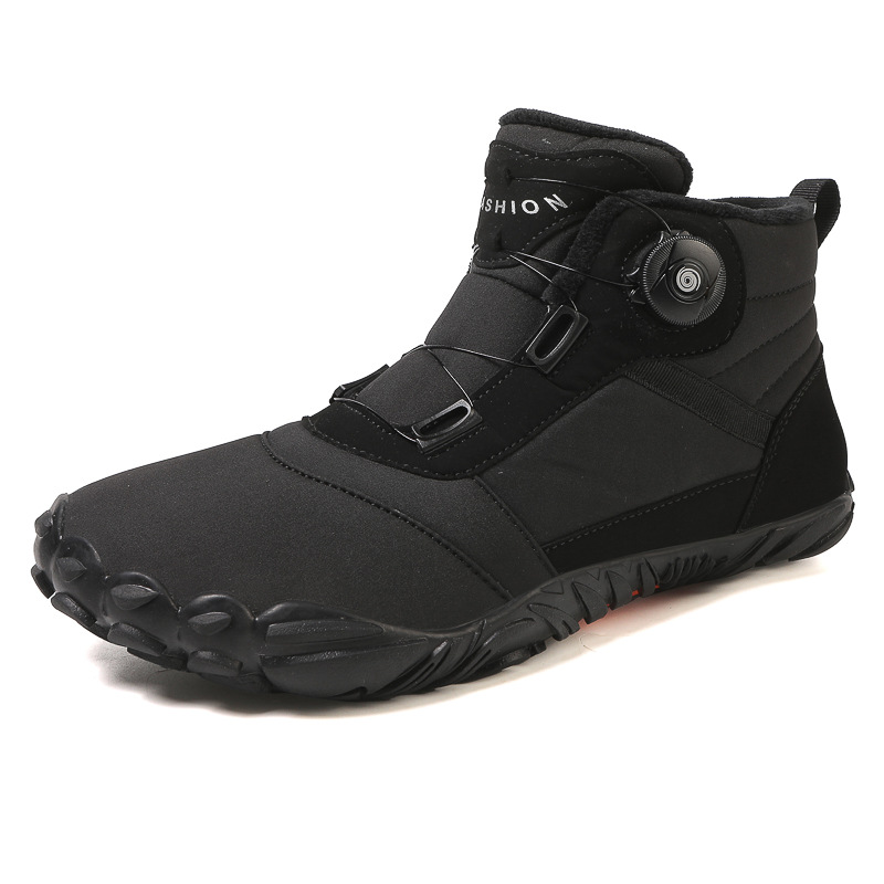 Zapatos deportivos de algodón al aire libre de cinco dedos para hombres y mujeres con forro polar botas calientes resistentes al desgaste botas de nieve antideslizantes zapatos de pareja engrosados de invierno