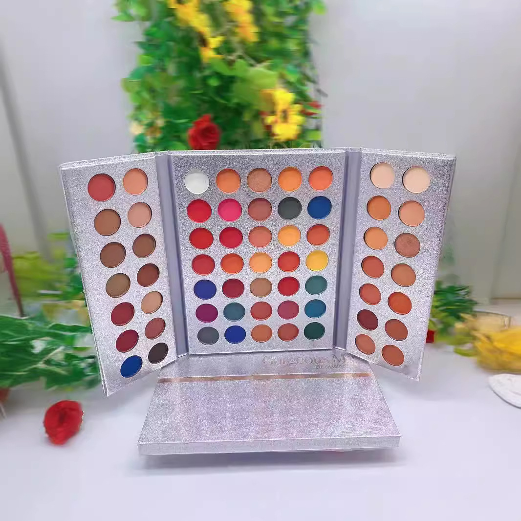 Dubai transfronteriza 63-color plegable multi-color sombra de ojos placa fábrica en stock al por mayor pelo generación perla mate no maquillaje