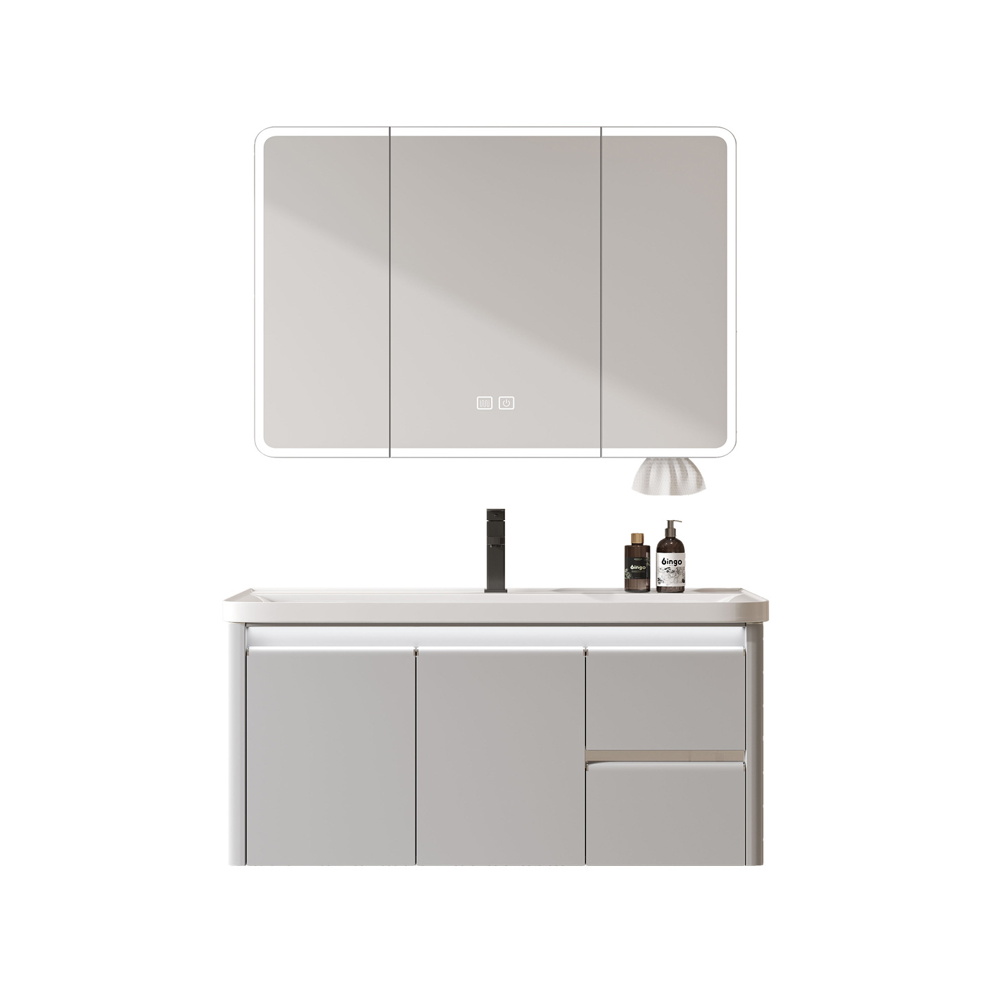 Gabinete de baño de panal de aluminio de acero inoxidable grueso cerámica integral cuenca oceánica cuenca cajón de almacenamiento lavabo gabinete de baño