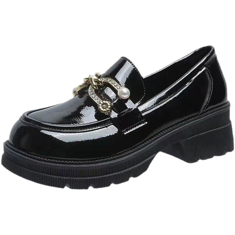 2026 primavera y verano coreano tacones gruesos perezosos zapatos Lefour con suela gruesa zapatos Mary Jane zapatos de cuero para mujeres viajeros