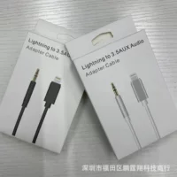 Упаковка автомобильного аудиокабеля Apple Интерфейс Apple к аудиоинтерфейсу 3,5 упаковка картонная Высококачественная в наличии белая коробка